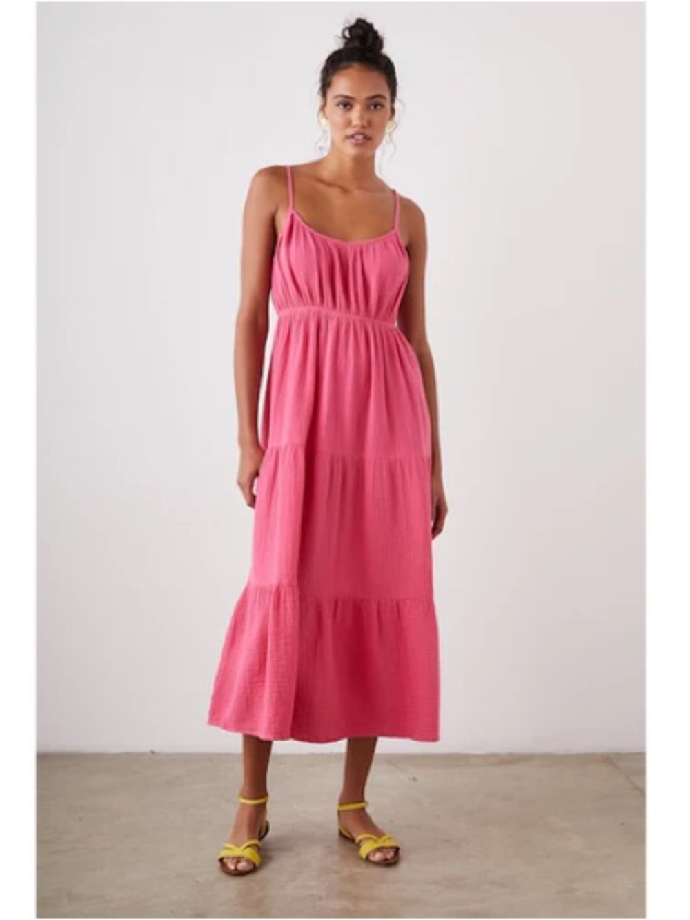 Rails Blakely Dress in Hibiscus | SZ S | NWT Pink Cotton Gauze Midi